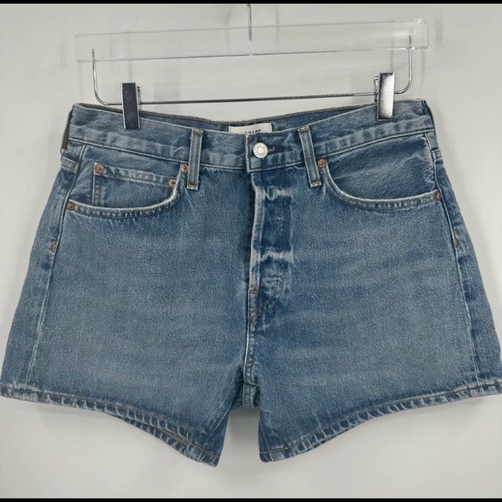 AGOLDE Parker Long Relaxed Organic Cotton Denim Shorts B986